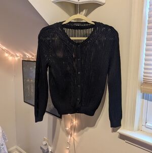 Vintage Y2k Knit Black Theory Cardigan